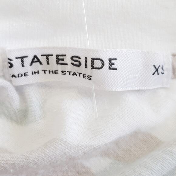 STATESIDE camo print swing tee semi sheer asymmetrical cotton tshirt Size XS NEW - Picture 6 of 8